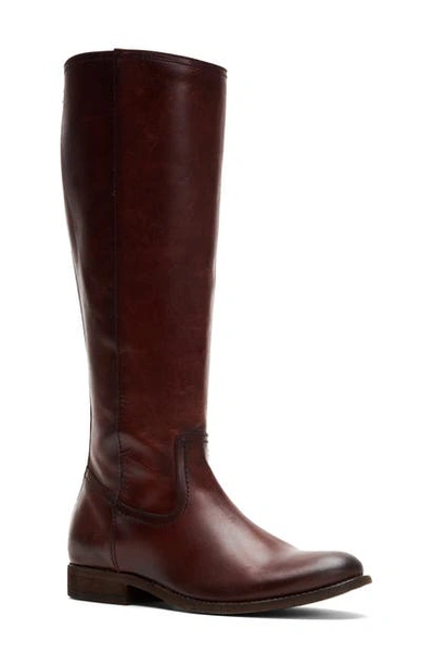 Frye Melissa Inside Zip Tall Boots Women's Shoes In Mahogany Leather