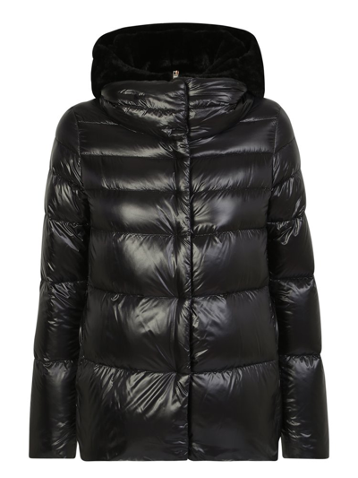 Herno Quilted Hooded Puffer Jacket In Black