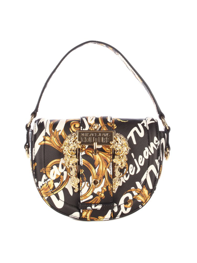 Versace Jeans Couture Regalia Baroque-print Couture Top-handle Bag In Black