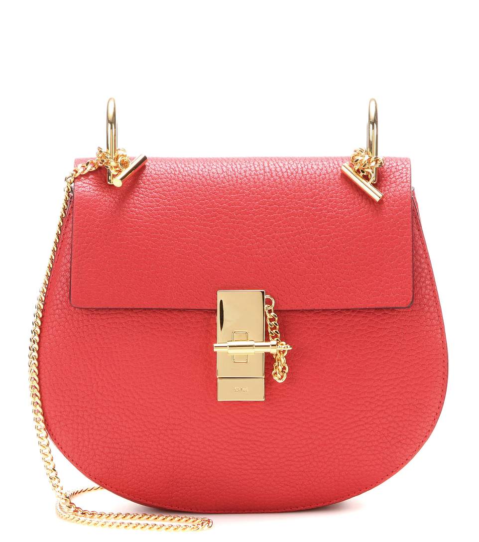 Chloé Drew Small Leather Shoulder Bag In Plaid Red | ModeSens
