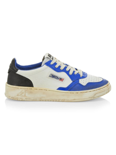 Autry Low-top Leather Sneakers In White,blue
