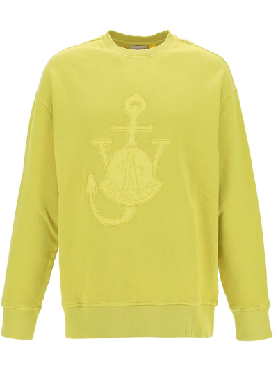Moncler Genius 1 Moncler Jw Anderson Embroidered Logo Lime Green Sweatshirt