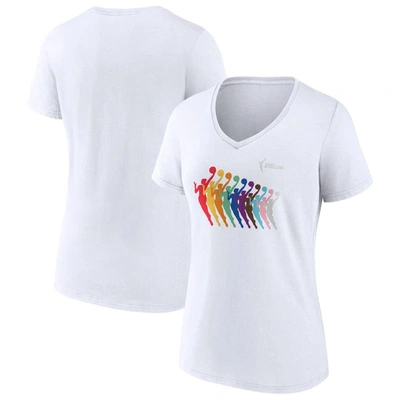 Fanatics Branded White Wnba Logowoman Pride V-neck T-shirt