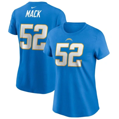 Nike Women's  Khalil Mack Powder Blue Los Angeles Chargers Player Name & Number T-shirt