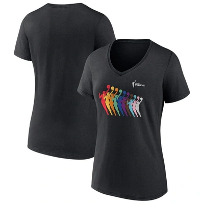 Fanatics Branded Black Wnba Logowoman Pride V-neck T-shirt