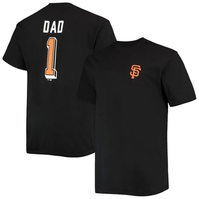 Profile Men's Black San Francisco Giants Big And Tall Father's Day #1 Dad T-shirt