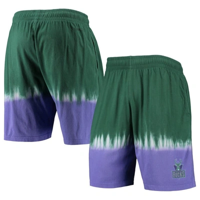 Mitchell & Ness Men's  Green And Purple Milwaukee Bucks Hardwood Classic Authentic Shorts In Green,purple