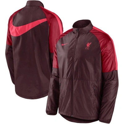 Nike Burgundy Liverpool Academy Awf Full-zip Jacket In Red