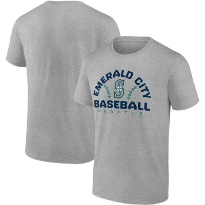 Fanatics Branded Heathered Gray Seattle Mariners Iconic Go For Two T-shirt