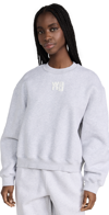 Alexander Wang Essential Logo Cotton Jersey Sweatshirt In Light Heather Grey