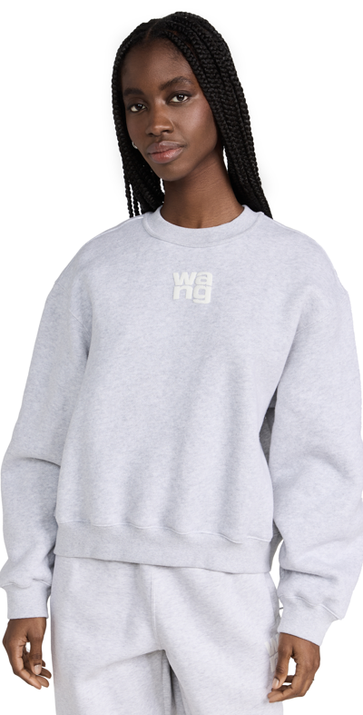 Alexander Wang Essential Logo Cotton Jersey Sweatshirt In Grey