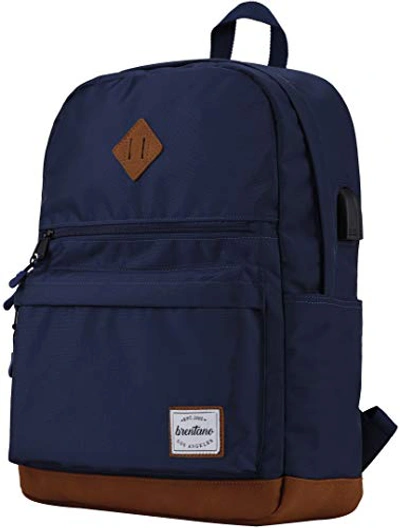 B Brentano Unisex Water Resistant Backpack Daypack (navy)