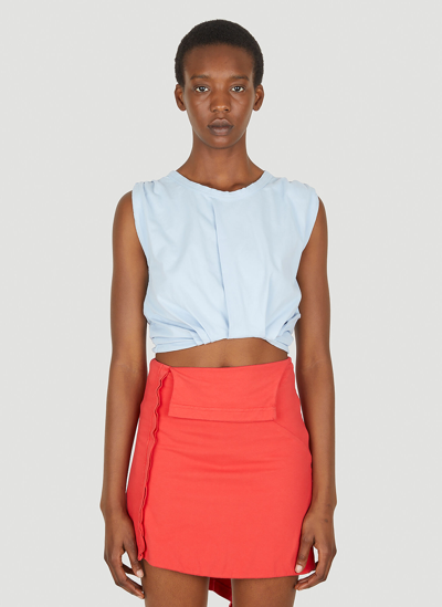 Lourdes Gathered Top In Light Blue