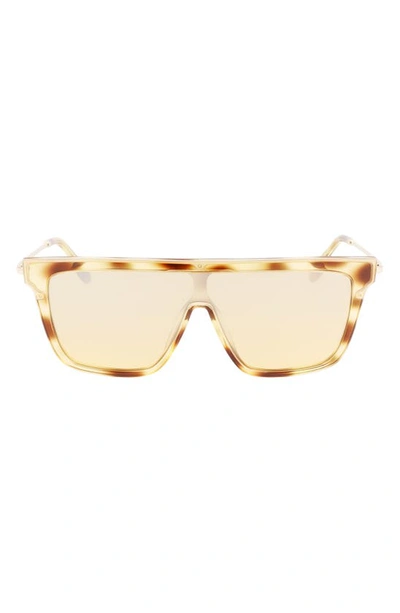Victoria Beckham 53mm Shield Sunglasses In Blonde Havana