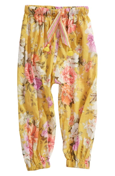 Zimmermann Kids' Yellow Pattie Floral Print Cotton Trousers