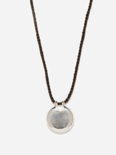 Annika Inez Ample Small Sterling Silver & Silk Cord Necklace In Black Silver