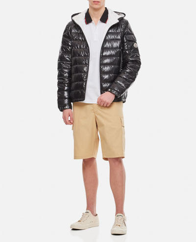 Moncler Galion Hooded Down Jacket In Black