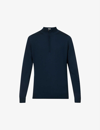 John Smedley Tapton Half-zip Merino Wool Jumper In Orion Green