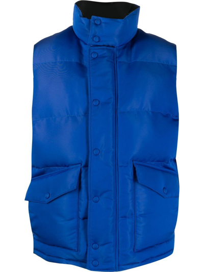 Alexander Mcqueen Logo Printed Zipped Jacket In Blue