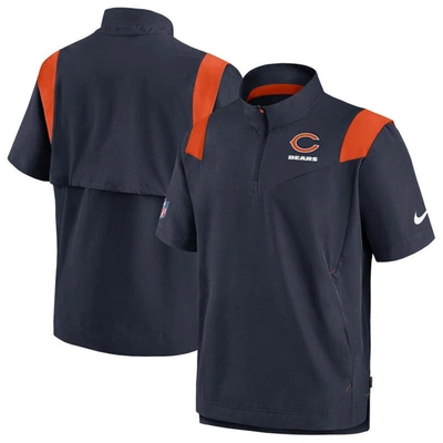 Nike Men's Sideline Coach Lockup (nfl Chicago Bears) Short-sleeve Jacket In Navy