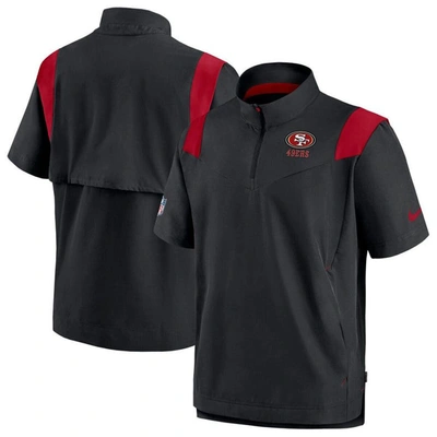 Nike Men's Sideline Coach Lockup (nfl San Francisco 49ers) Short-sleeve Jacket In Black