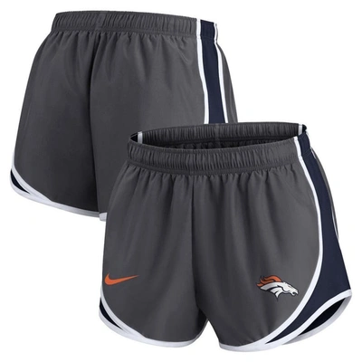 Nike Women's Dri-fit Logo Tempo (nfl Denver Broncos) Shorts In Grey