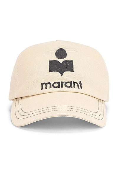 Isabel Marant Isabel Maran Womans Black Cotton Hat With Logo Print In Powder