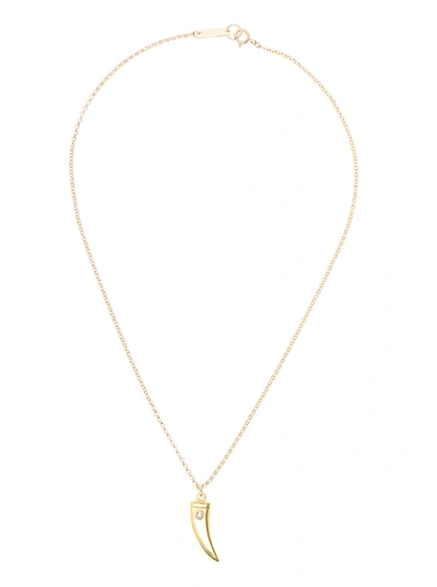 Isabel Marant Woman's Gold Colored Metal Necklace With Horn Pendant In Metallic
