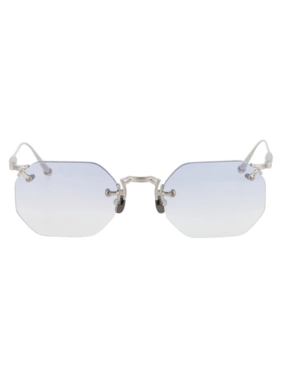 Matsuda M3104-b Sunglasses In Pw Palladium White Cafe Blue Gradient