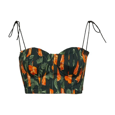 Agua By Agua Bendita Moringa Sabanero Nocturno Cotton Cropped Top In Neutral