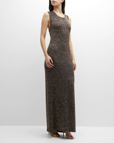 Proenza Schouler Sequin-embellished Knitted Dress In Brown