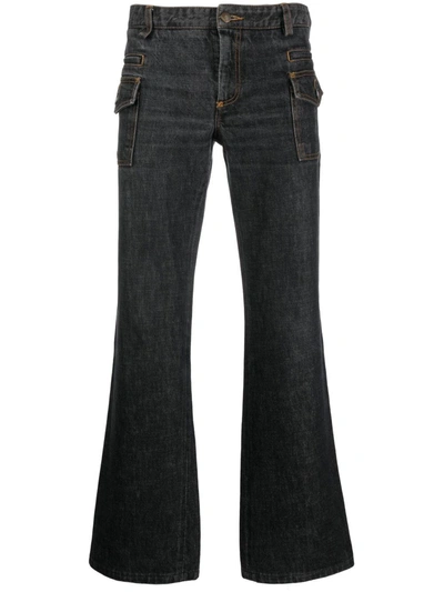 Pre-owned Dolce & Gabbana 1990s Low-rise Bootcut Jeans In Grey