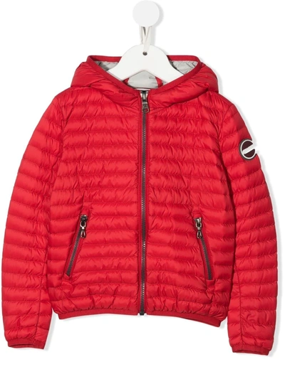Colmar Kids' Logo-patch Hooded Padded Jacket In Red