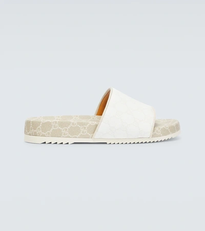 Gucci Gg Supreme Canvas Slides In White ModeSens