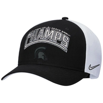 Nike Black Michigan State Spartans 2021 Peach Bowl Champions Locker Room Classic 99 Adjustable Hat