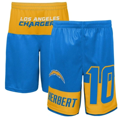 Outerstuff Kids' Youth Justin Herbert Powder Blue Los Angeles Chargers Name & Number Player Shorts
