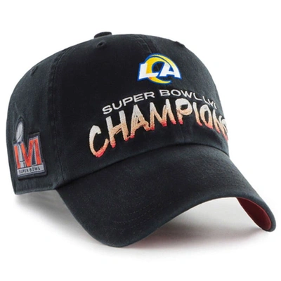 47 ' Black Los Angeles Rams Super Bowl Lvi Champions Sunset Clean Up Adjustable Hat