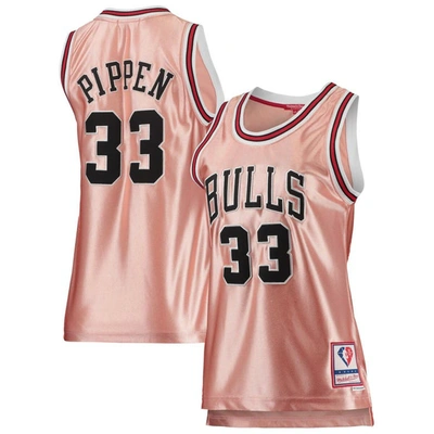 Mitchell & Ness Scottie Pippen Pink Chicago Bulls 75th Anniversary Rose Gold 1997 Swingman Jersey