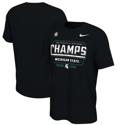Nike Black Michigan State Spartans 2021 Peach Bowl Champions Locker Room T-shirt