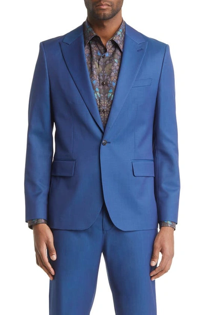 Ted Baker Camdejs Single-breasted Slim-fit Wool Suit Jacket In Lt-blue