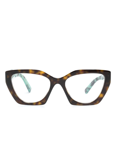 Prada Pr 09yv Acetate Cat-eye Glasses In Green