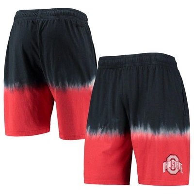 Mitchell & Ness Men's  Black, Scarlet Ohio State Buckeyes Tie-dye Shorts In Black,scarlet