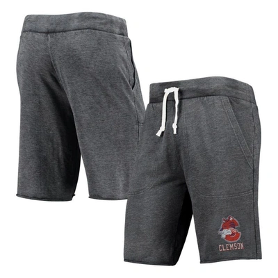 Alternative Apparel Heathered Black  Clemson Tigers Victory Lounge Shorts