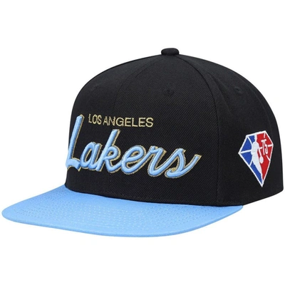 Mitchell & Ness Men's  Black Los Angeles Lakers Nba 75th Anniversary Snapback Hat