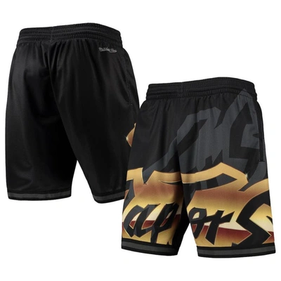 Mitchell & Ness Men's  Black Toronto Raptors Big Face 4.0 Fashion Shorts