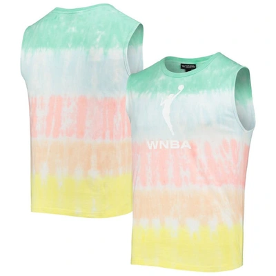 The Wild Collective Mint, Coral Wnba Logowoman Pride Tie-dye Muscle Tank Top In Mint,coral