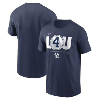 Nike Lou Gehrig Navy New York Yankees Cooperstown Collection Lou Gehrig Day Retired Number T-shirt