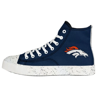 Foco Denver Broncos Paint Splatter High Top Sneakers In Navy