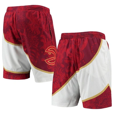 Mitchell & Ness Men's  Red Atlanta Hawks Hardwood Classics Lunar New Year Swingman Shorts