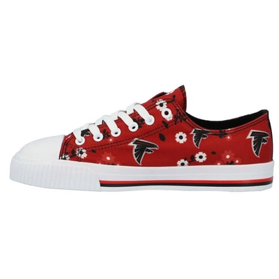 Foco Red Atlanta Falcons Flower Canvas Allover Shoes